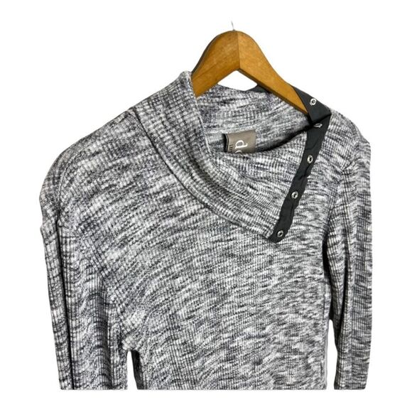 Anthropologie | Dolan Left Coast Snap-Neck Pullover Marled Gray Sweater | S - Picture 6 of 8